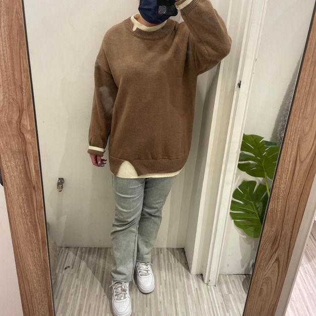 【現貨】假兩件針織衣BA184213