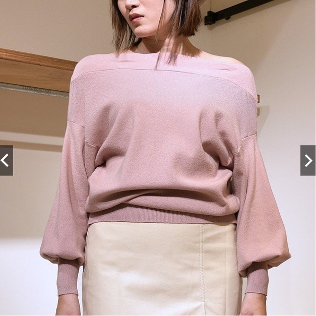 【現貨】一字領針織上衣BW33905110