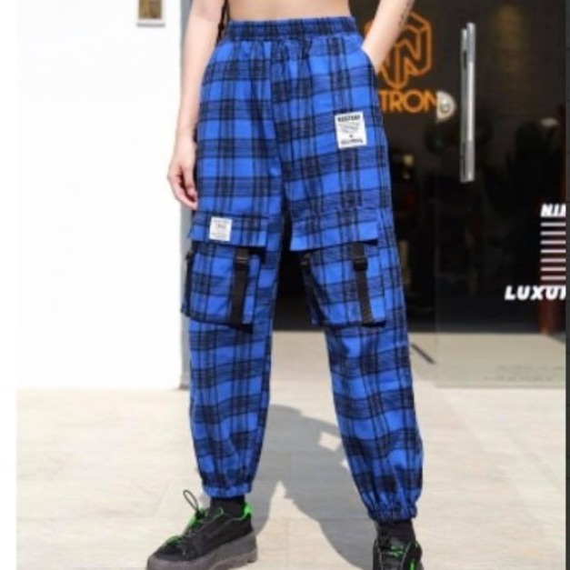 【現貨】格紋工裝褲BW685304