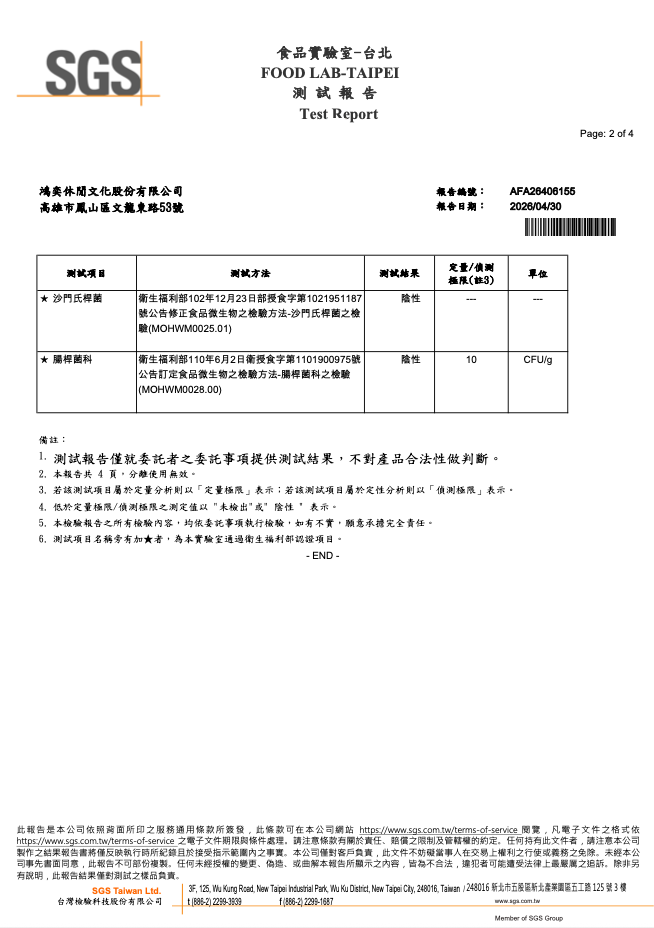 黑嚕嚕義大利麵副食品SGS檢測報告2