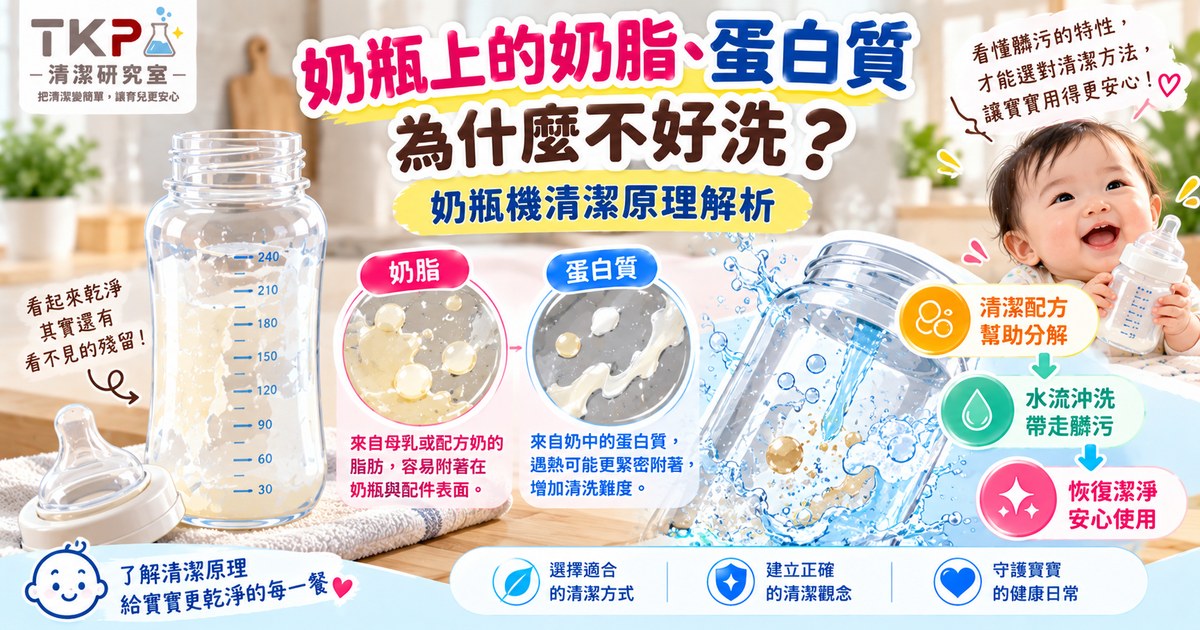 奶瓶上的奶脂、蛋白質為什麼不好洗?