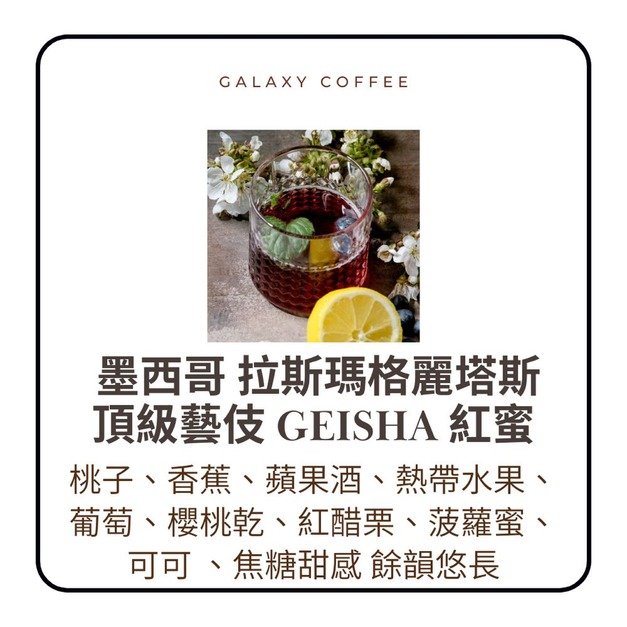 【淺焙】墨西哥｜拉斯瑪格麗塔斯｜頂級藝伎 Geisha｜紅蜜 (113g)