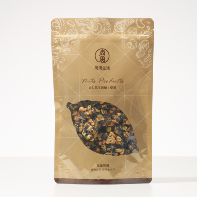 【周周生活】黑豆花生酥 200g｜鹹甜微辣 台灣花生 日本海藻糖 手工製作