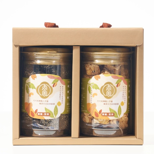 【周周生活】花生酥＋芝麻酥雙入禮盒｜手工減糖酥糖・香脆不黏牙・台灣伴手禮首選