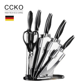 【CCKO】輕奢級 北歐風 刀具套裝七件組 廚房全套組合 砍骨刀 菜刀 三德刀 水果刀 剪刀 磨刀棒 不銹鋼刀具 刀具組