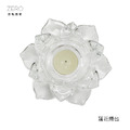 原點居家創意 玻璃蓮花蠟燭杯 佛教蓮花燭臺 油燈 玻璃工藝燭臺 兩尺寸任選