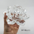 原點居家創意 玻璃蓮花蠟燭杯 佛教蓮花燭臺 油燈 玻璃工藝燭臺 兩尺寸任選_2