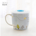 原點居家創意陶瓷兒童馬克杯可愛卡通馬克杯帶蓋馬克杯(三款任選)_1