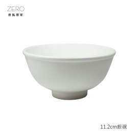原點居家創意 陶瓷白色厚口飯碗 250ml