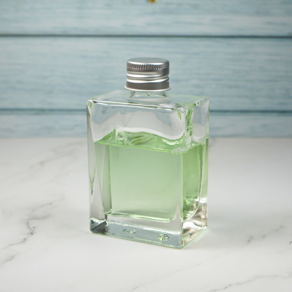 100ml 0ml 方形酒瓶6入組 扁酒瓶 熱銷鋁蓋包裝瓶 玻璃瓶 香水瓶 極簡玻璃瓶冷萃咖啡 一組6入 原點居家創意有限公司