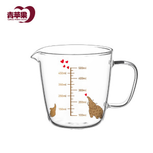 【DELI德力玻璃】 可愛長毛象量杯 500ml 烘培量杯 耐熱量杯 玻璃量杯 可進微波爐 烘焙用具