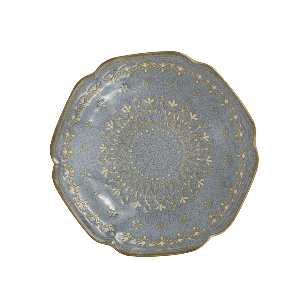 ZERO原點居家 日本製 日本盤 歐式六角湯盤 8吋 餐盤 復古懷舊 陶瓷盤 六角盤 2款任選