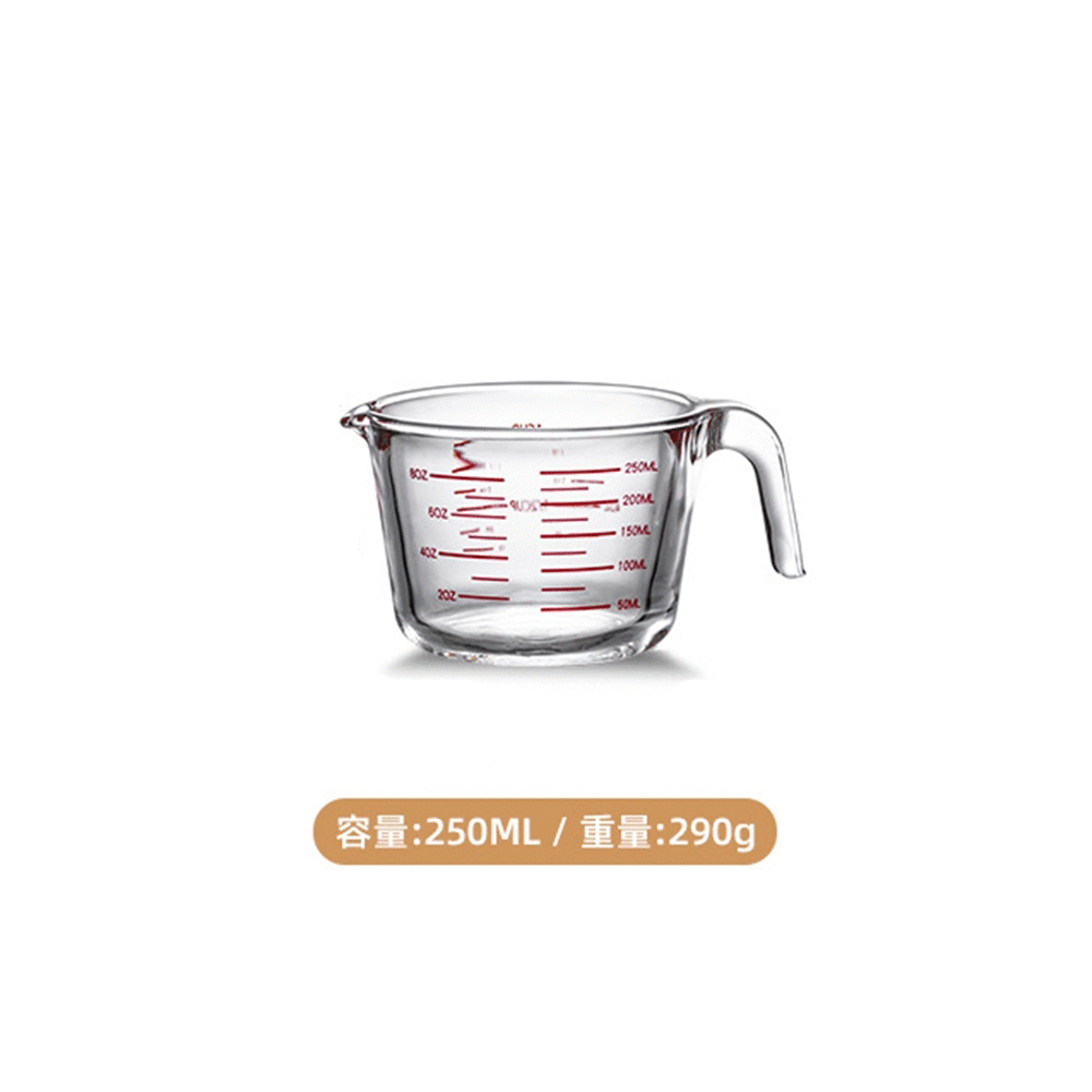 【CCKO】加厚耐熱刻度量杯 250mL 500mL 1000mL 多用途量杯 烘焙量杯 烘焙用具 耐熱玻璃 玻璃量杯