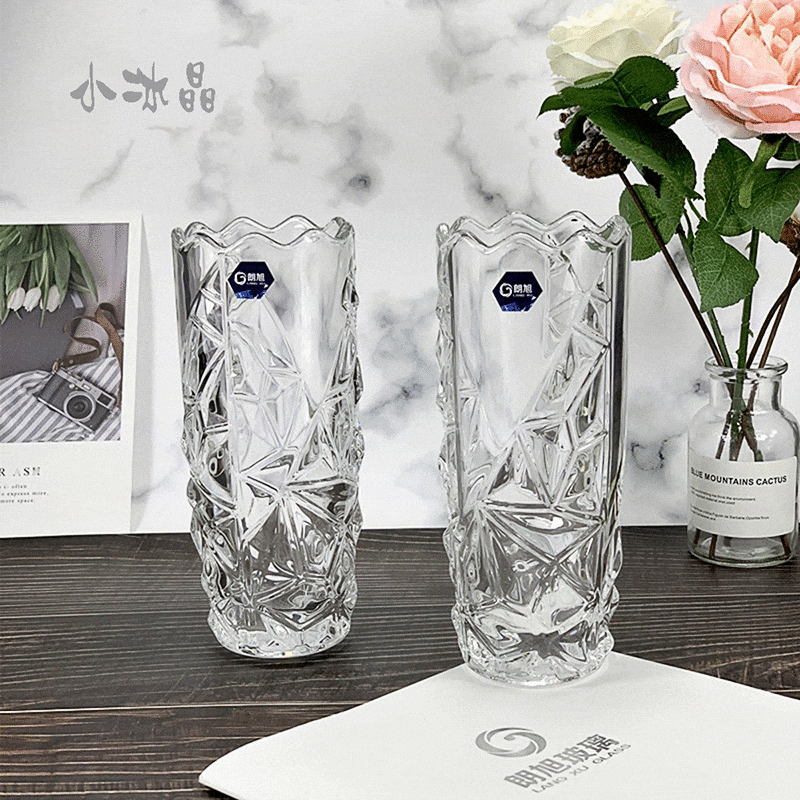 【朗旭玻璃】北歐風玻璃花瓶 冰晶花瓶 蘭花花瓶 玻璃花瓶 玻璃花器 花瓶擺件 花瓶 花器 三尺寸任選