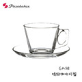 【Pasabahc】精緻咖啡杯盤6入組（6杯6盤）195mL 195cc 玻璃咖啡杯 花茶杯 咖啡杯盤組 杯盤組