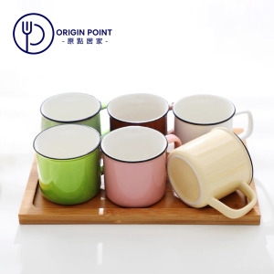 ZERO原點居家 北歐風 清新馬克杯 280mL 280cc 咖啡杯 早餐杯 陶瓷杯 仿琺瑯杯 萬用杯 多色任選