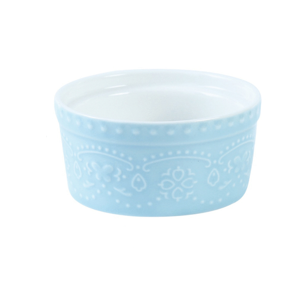 ZERO原點居家 歐式 浮雕花紋圓形烤盅 130mL 130cc 烤布丁杯 烤布蕾 舒芙蕾 烘焙用品 布丁杯 烤盅