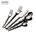 【CCKO】304不鏽鋼 鍛打方柄菱形紋餐具 主餐刀 主餐叉 主餐勺 茶叉 茶勺 西餐餐具 不鏽鋼餐具 刀叉 牛排刀_1