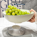 【CCKO】輕奢時尚 高腳水果盤 糖果盤 乾果盤 零食盤 餅乾盤 瀝水盤 高腳果盤 2款3色任選_6