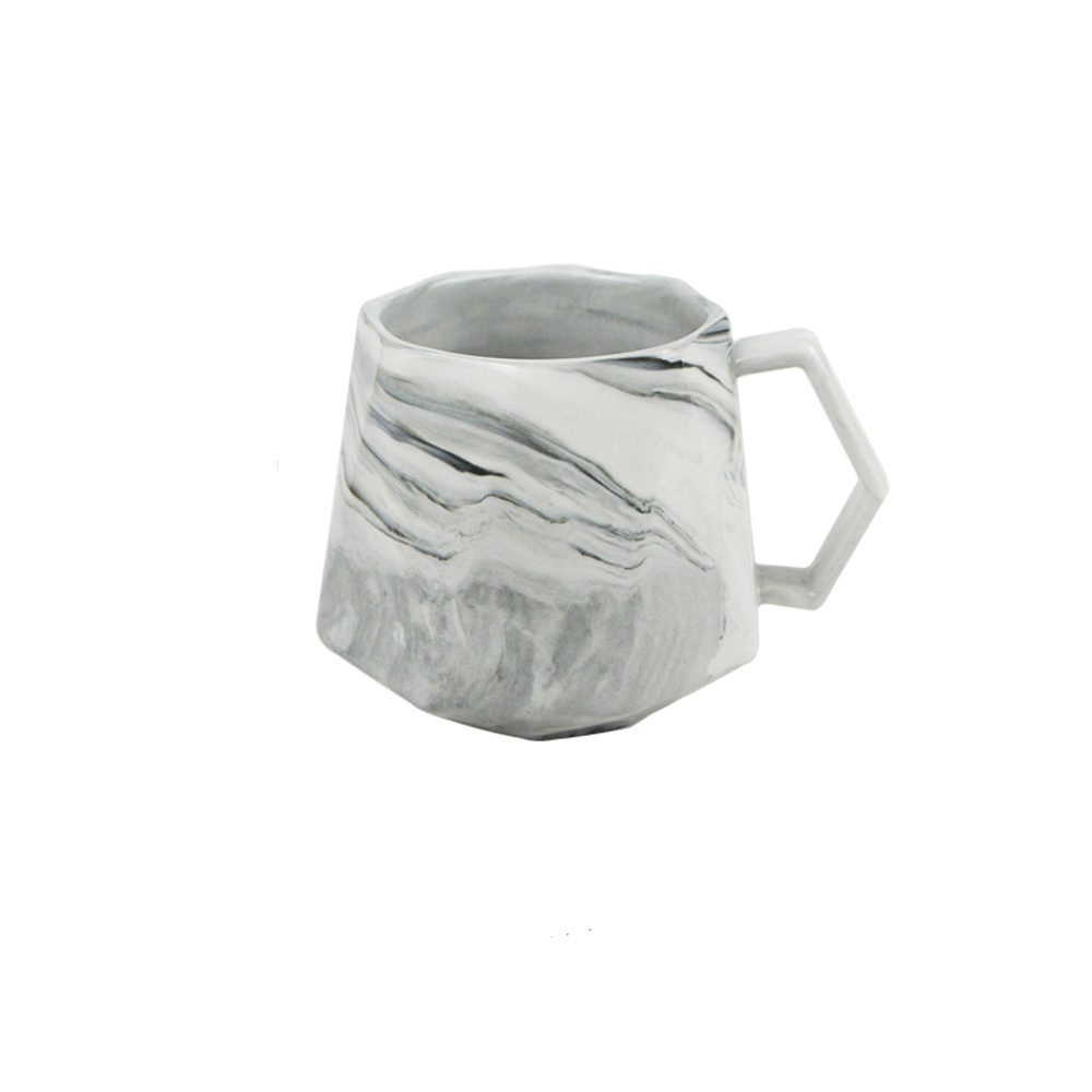 ZERO原點居家 北歐幾何八角杯 400mL 400cc 八角馬克杯 造型馬克杯 創意造型杯 八角杯 鑽石八角杯