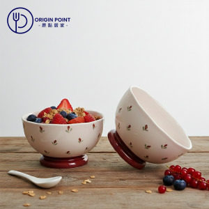 ZERO原點居家 花樣系列-花小雨嘉木高腳碗 4.65吋 5吋 高腳碗 飯碗 點心碗 甜點碗 餐碗 花樣碗