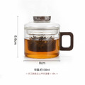 ZERO原點居家 玻璃泡茶杯 150mL 150cc 玻璃濾茶杯 玻璃茶杯 玻璃花茶杯 實木把手 耐熱玻璃_13