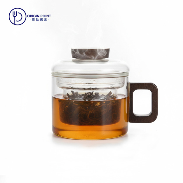 ZERO原點居家 玻璃泡茶杯 150mL 150cc  玻璃濾茶杯 玻璃茶杯 玻璃花茶杯 實木把手 耐熱玻璃
