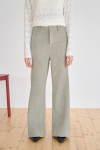 紋理斜車線微喇長褲