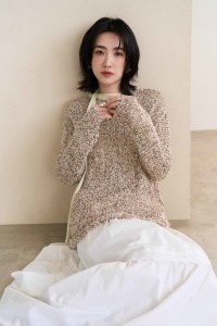 簍空刷破感混色修身毛衣