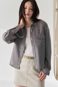 柔軟雙口袋天絲襯衫