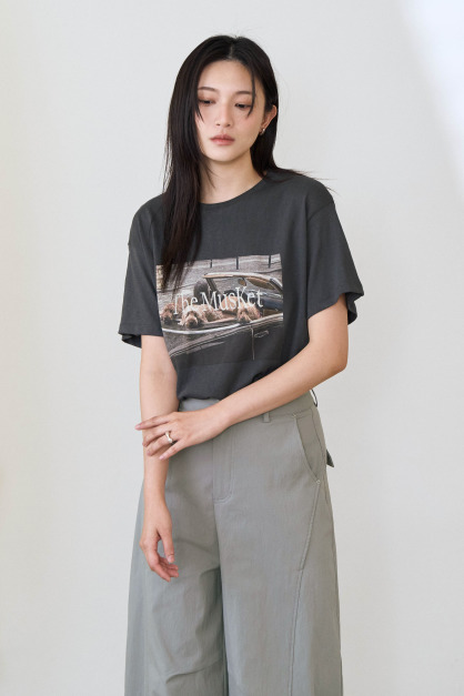 小狗印刷寬鬆TEE