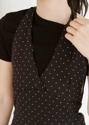 點點綁帶外罩式透紗背心