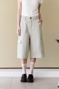 側口袋七分工裝褲