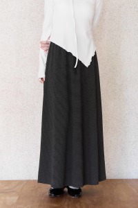 細橫條抽繩長裙