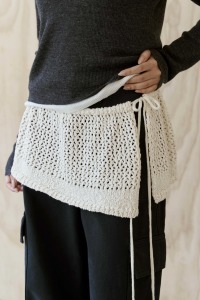 簍空綁帶針織裙片