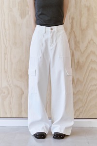 丹寧直筒工裝褲