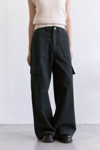 丹寧直筒工裝褲