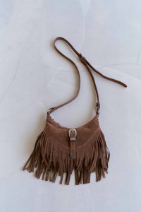 圖騰銀釦流蘇長肩包