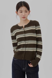 (預)配色條紋排釦針織衣