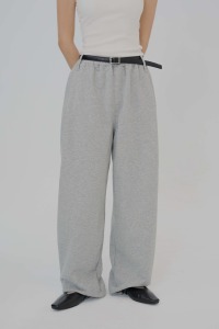 含皮帶調節束口寬鬆棉褲