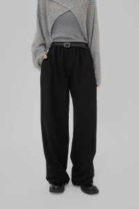 含皮帶調節束口寬鬆棉褲