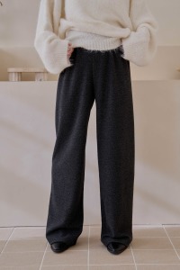 豹紋厚棉鬆緊寬褲