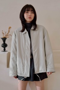 霧面皮革鋪棉中版外套