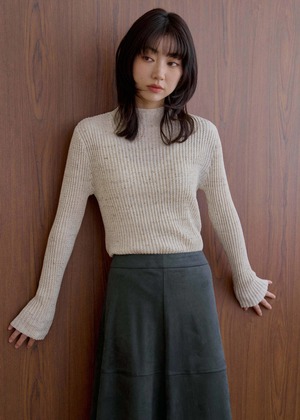 (預)雜點坑紋微領針織衣