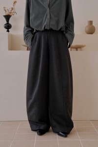 厚磅混色中線繭型褲