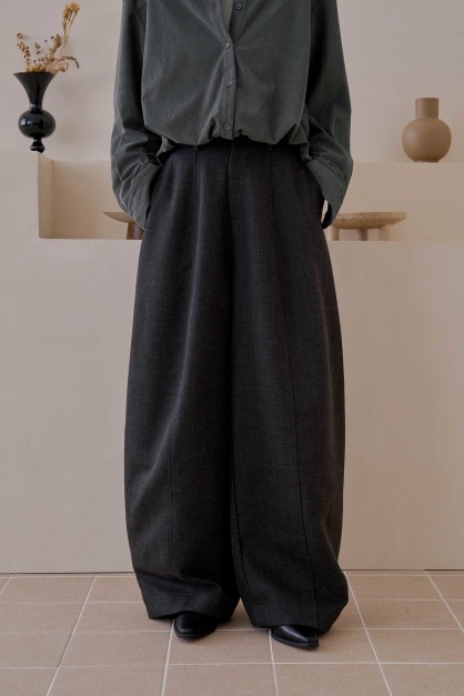 厚磅混色中線繭型褲