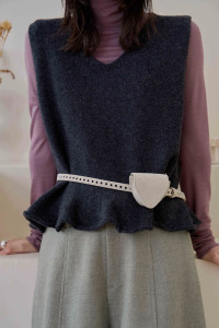 圈圈三角小包細皮帶