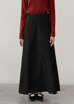 混色刷紋絨面傘擺裙