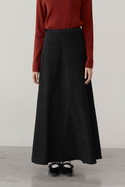 混色刷紋絨面傘擺裙