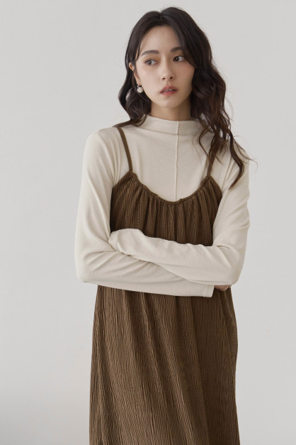 紋理感中線立領上衣